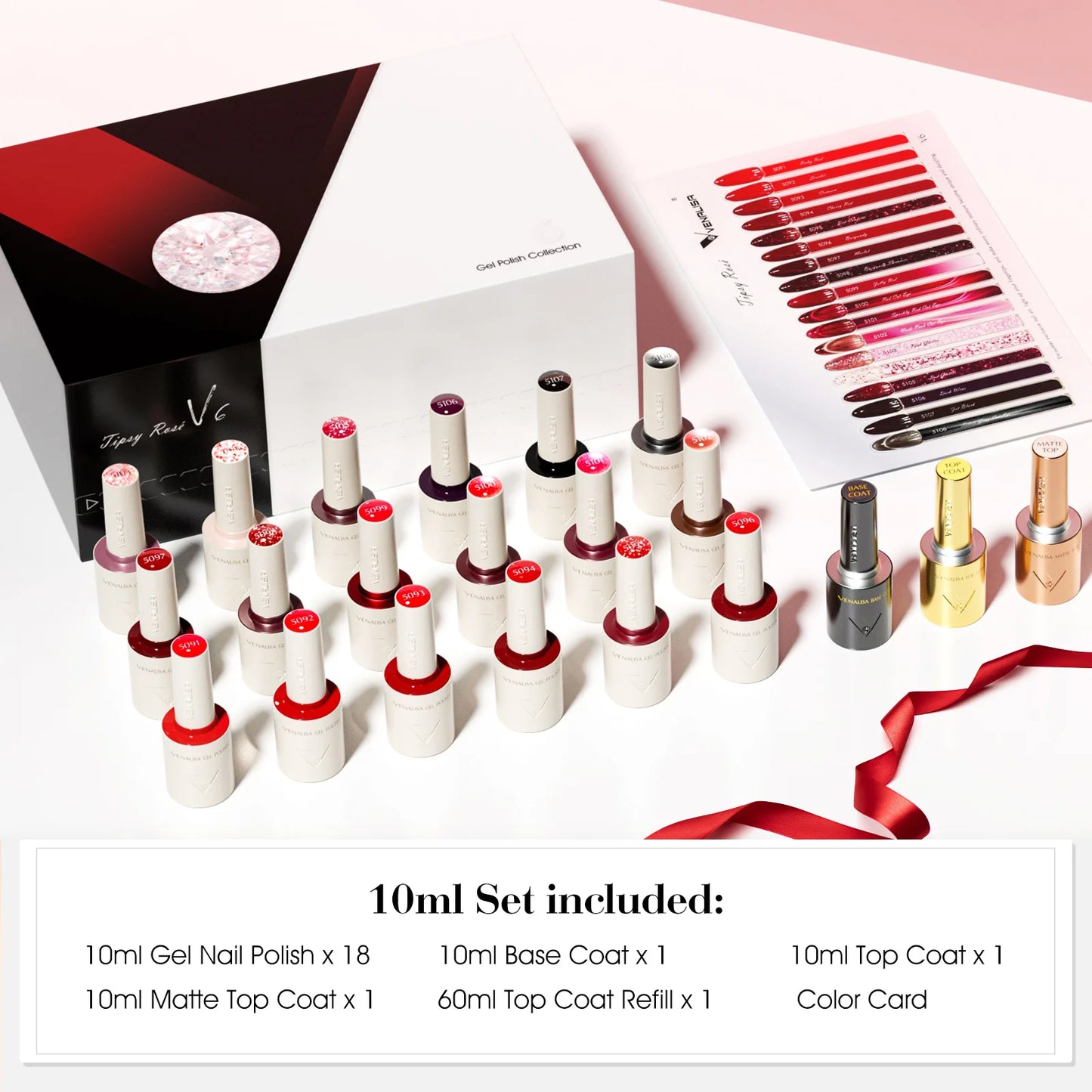 Venalisa 10ml HEMA TPO Free Red Cat Eye Gel Polish Soak Off UV LED Magnetic Nail Polish Diamond Top Long Wear Gel Varnish