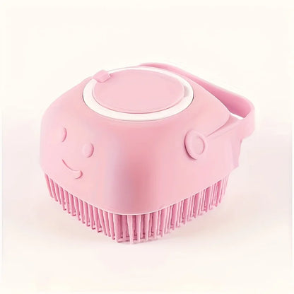 Universal Cat And Dog Shower Bath Brush with Tick Removal Tool, Featuring Massage Soft Bristles, Random Color, Ergonomic Handle And Removable Lid, Suitable for Washing And Bathing Scenarios, Designed for Medium to Small Pets