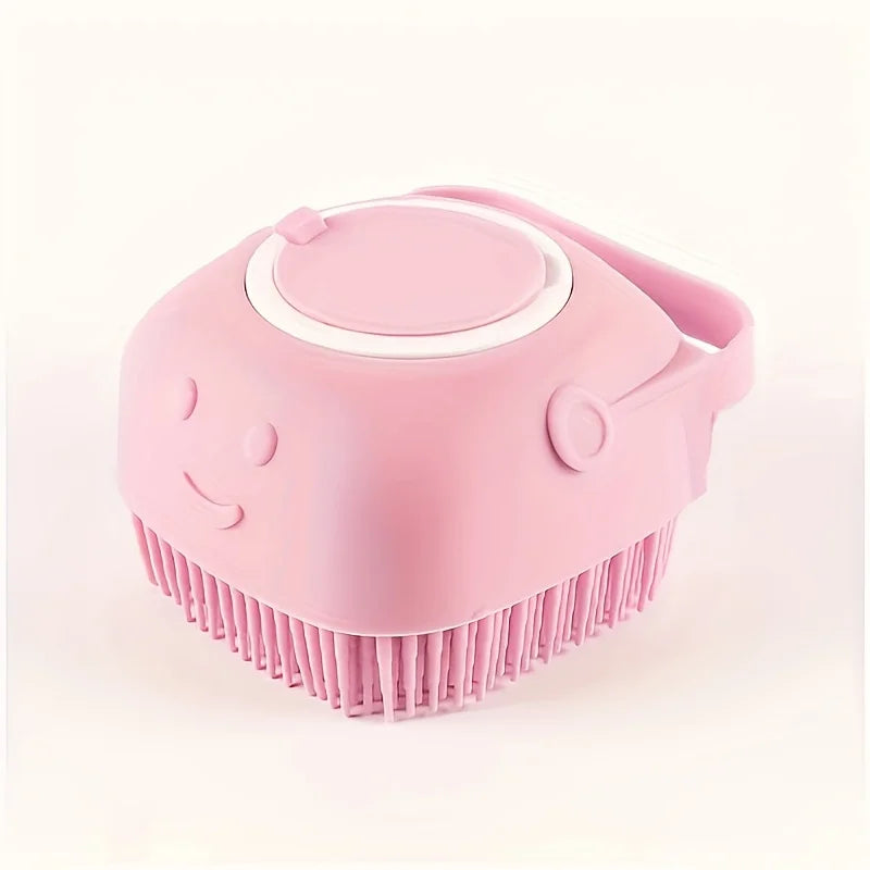 Universal Cat And Dog Shower Bath Brush with Tick Removal Tool, Featuring Massage Soft Bristles, Random Color, Ergonomic Handle And Removable Lid, Suitable for Washing And Bathing Scenarios, Designed for Medium to Small Pets