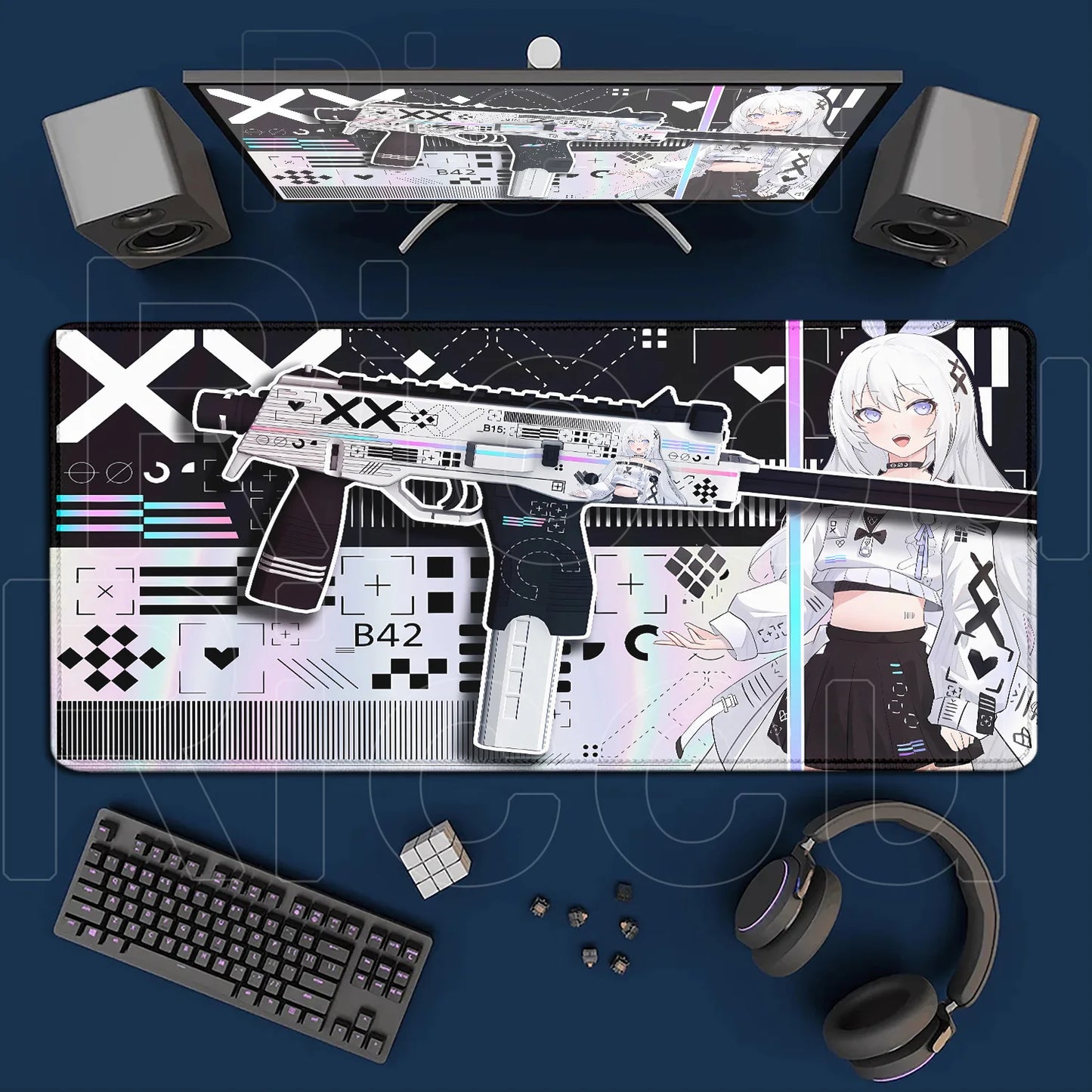 Cartoon Mouse Pad Pink CSGO Print Stream Gamer Mousepad 400x900mm Antislip Keyboard Mouse Mats Rubber Deskmat Gaming Accessories
