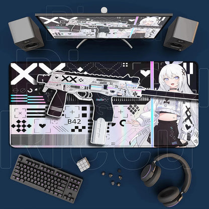 Cartoon Mouse Pad Pink CSGO Print Stream Gamer Mousepad 400x900mm Antislip Keyboard Mouse Mats Rubber Deskmat Gaming Accessories