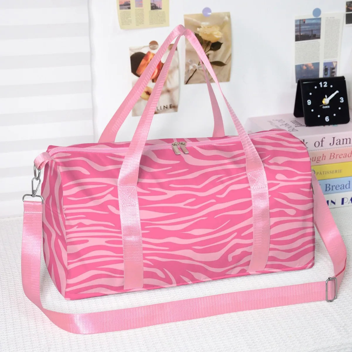 Popular Youthful Striped spots 3D Print Barrel Shape Crossbody Outdoor Sports Bags Gym Yoga Bag Large Capacity Travel Bags
