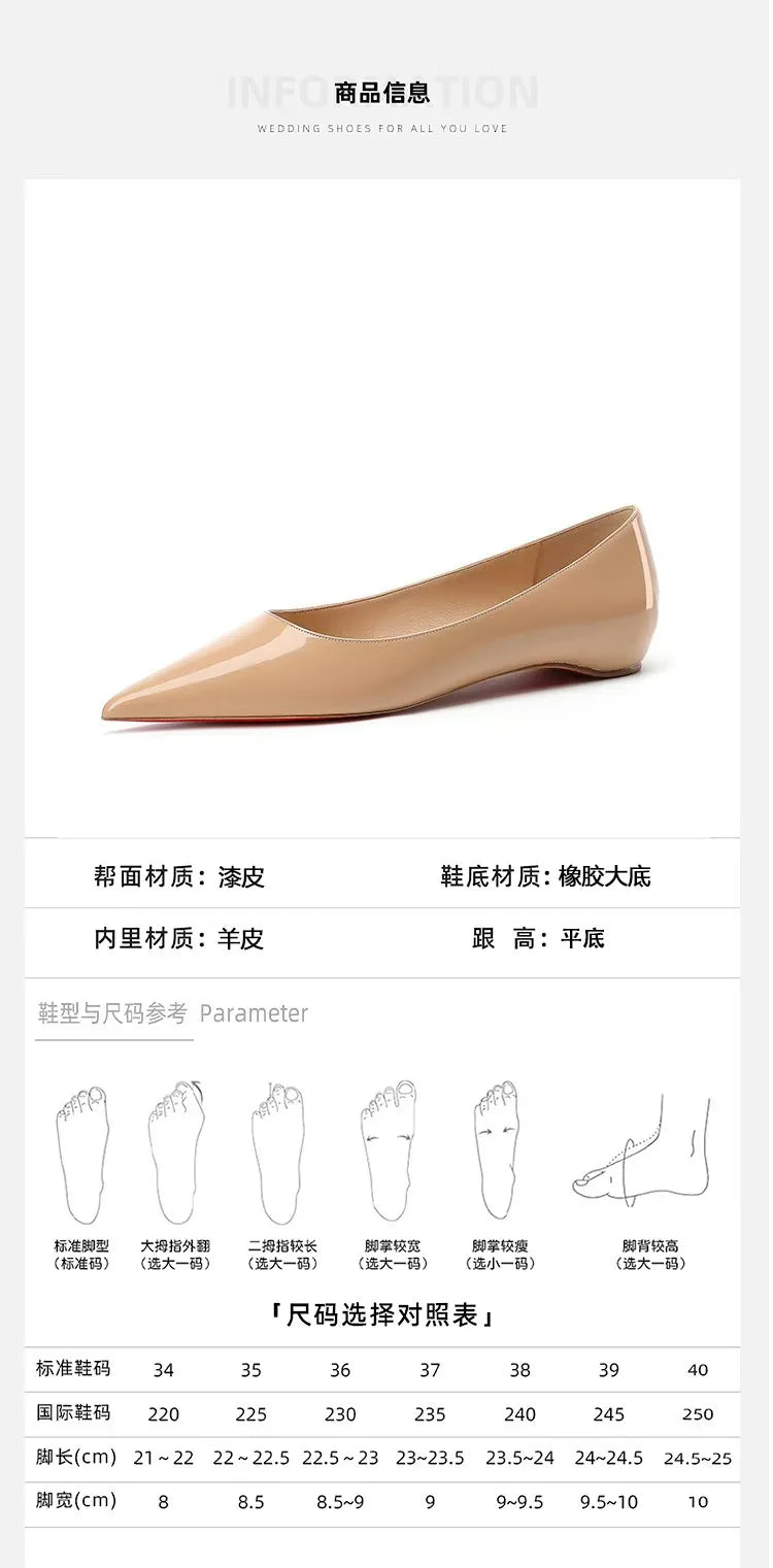 Ladies' inner height increase 3CM flat sole single shoe patent leather solid color versatile casual shallow mouth single shoe