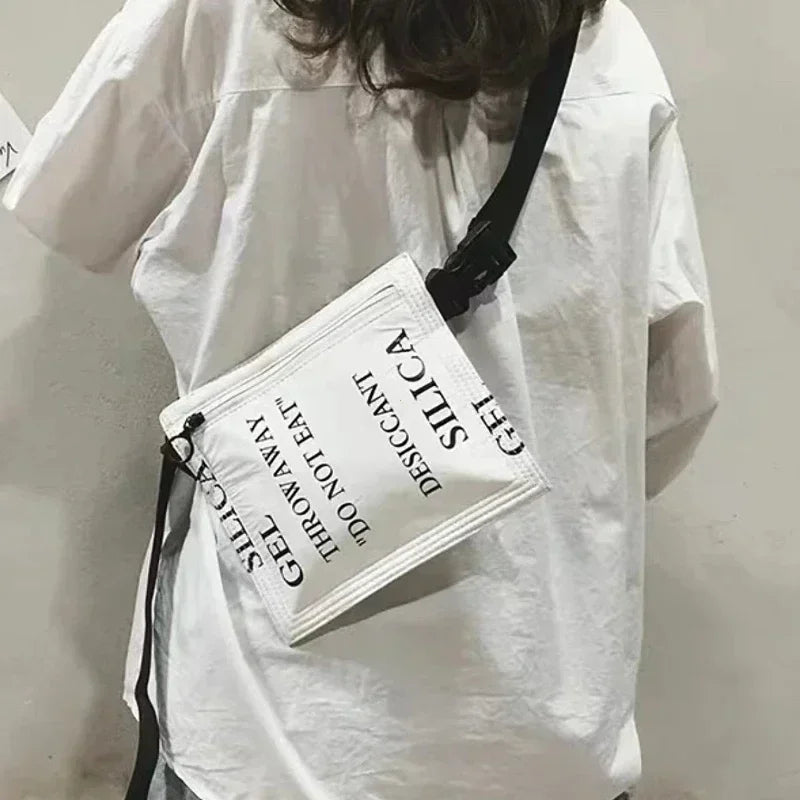 2025Women Simulated Desiccant Bag Dupont Paper Shoulder Bags 2024 Fashion Letter White Small Crossbody Bag Chest Bag Purse Phone