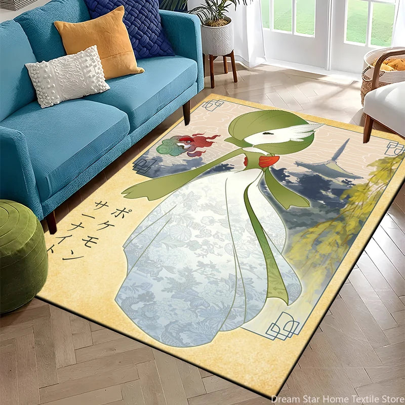 Japanese Anime Pokemon Card Retro Charizard Area Carpet for Living Room Home Decor Sofa Table Rug Anti Slip Chair Floor Mat Gift