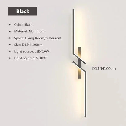 LED Wall Light Modern Minimalist Strip Lighting for Bedroom Bedside Living Room TV Backlight Sofa Decor Wall Sconce Ambient Lamp