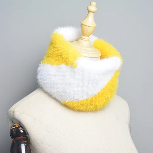 Winter Ring Scarf Women Real Fur Mink Warm Fashion Female Loop Mink Scarves 2026 For Women Knitted Ring Scarfs