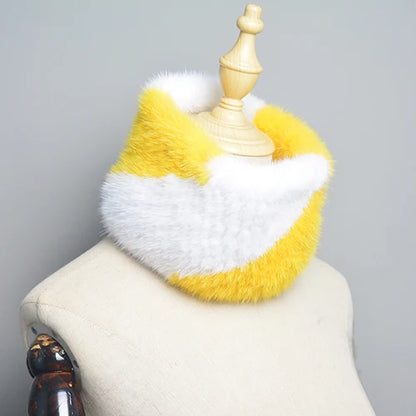 Winter Ring Scarf Women Real Fur Mink Warm Fashion Female Loop Mink Scarves 2026 For Women Knitted Ring Scarfs