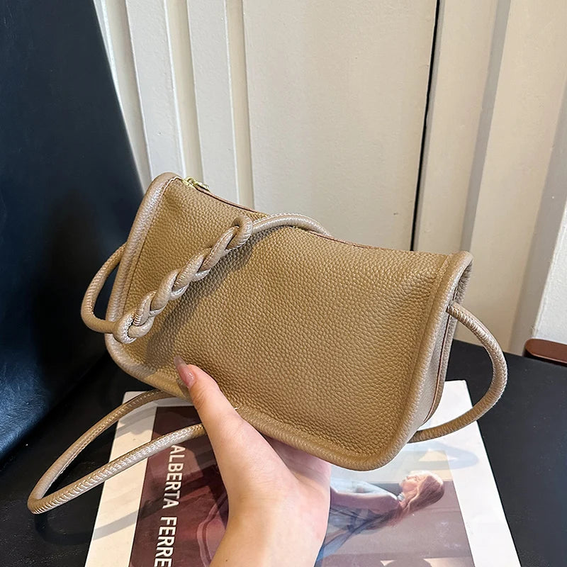100%Real Cowhide Genuine Leather Sac Fashion Women Crossbody Bags For Ladies New High Capacity Shoulder Bag Handbag Female Purse