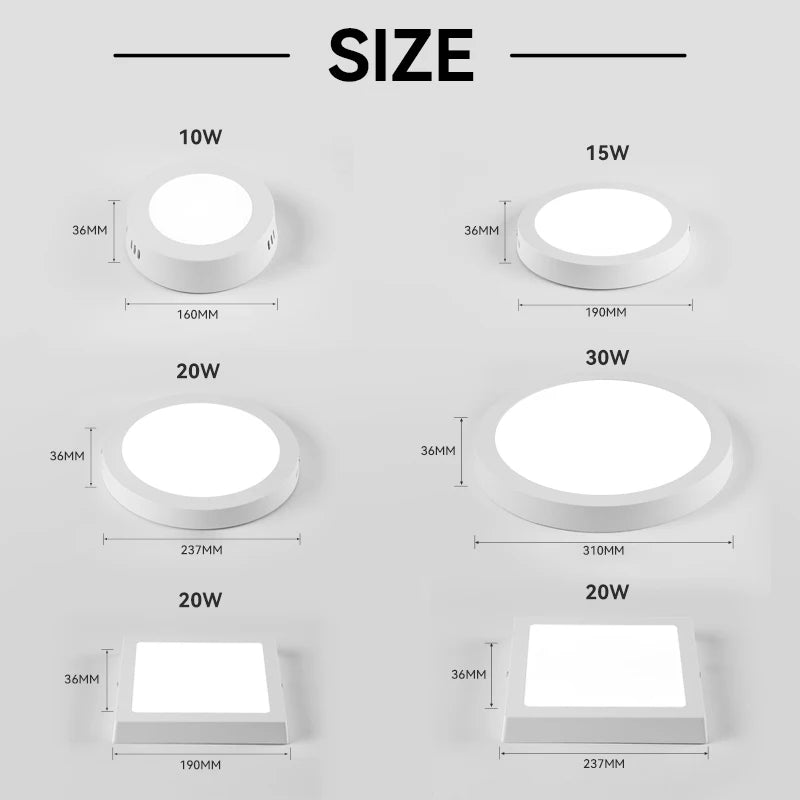 Modern Led Ceiling Lamps 15/20/30W Ceiling Panel Fixtures AC 110V-220V For Room Living Bedroom Kitchen Home Decor Panel Lights