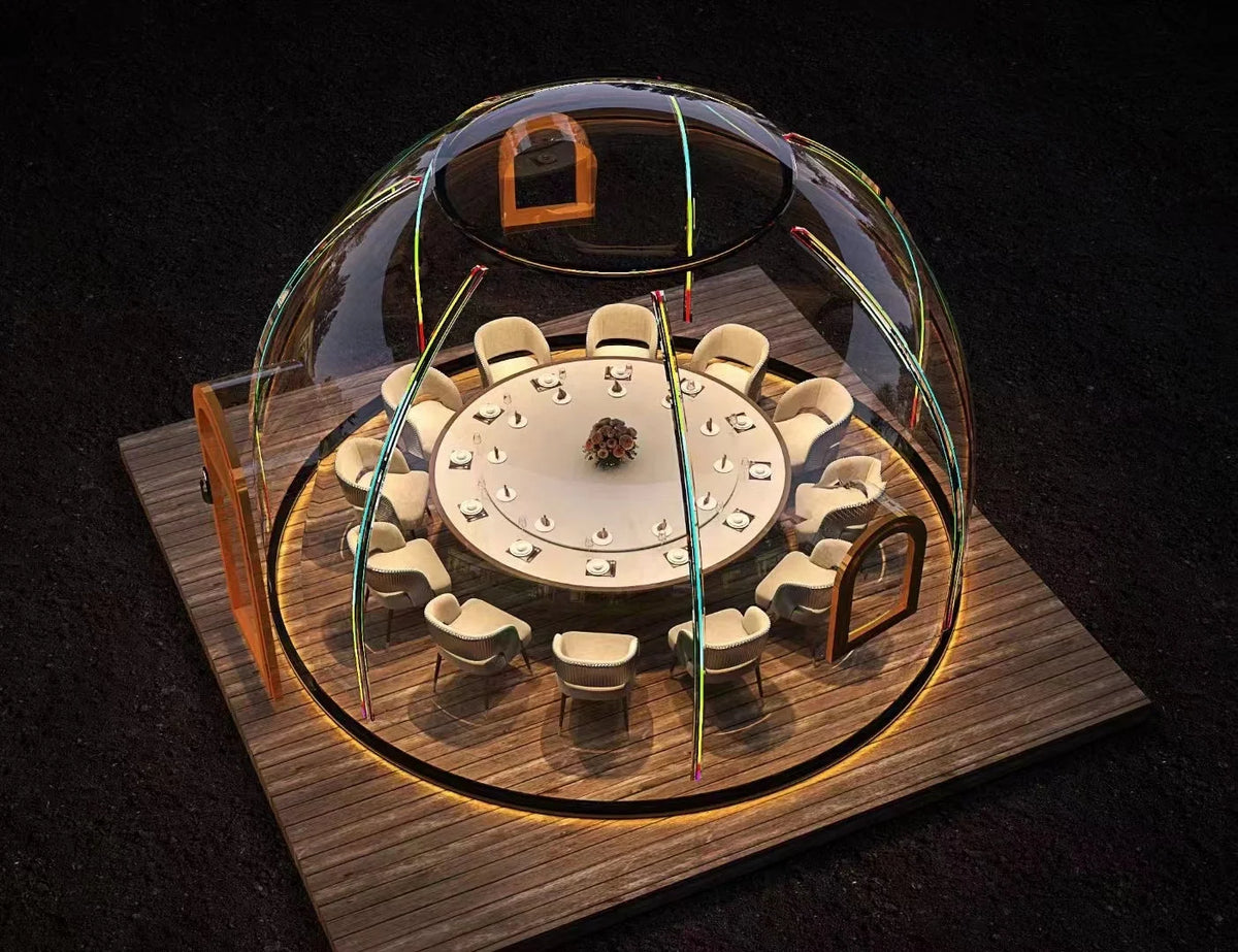 Outdoor Customized All Weather Geodesic Dome Tent for Camping Site Hotel Resort Home Sunroom