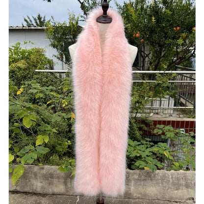 2025 New Faux Fox Fur Scarf Women Long Plush Warm Winter Fashion Fake Fur Wrap Collar