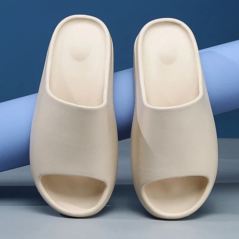 Summer Slippers Men Women Indoor EVA Soft Bottom Sandals Open Toe Trend Slides Beach Shoes Slippers Home Shoes Size 35-46