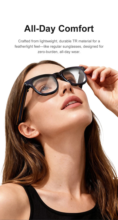 AI Smart Glasses 800W HD Camera Photo Video Record Voice Assistant Real-time Translation Waterproof Chat GPT Music Smart Glasses