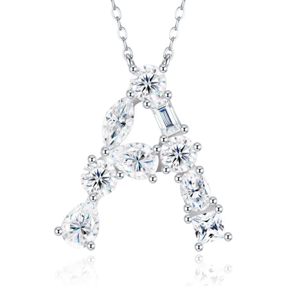 Fashion 26 Letter Man Women's Moissanite Custom Name Necklace 925 Sterling Silver Moissanite Diamond Pendant Necklace Gift