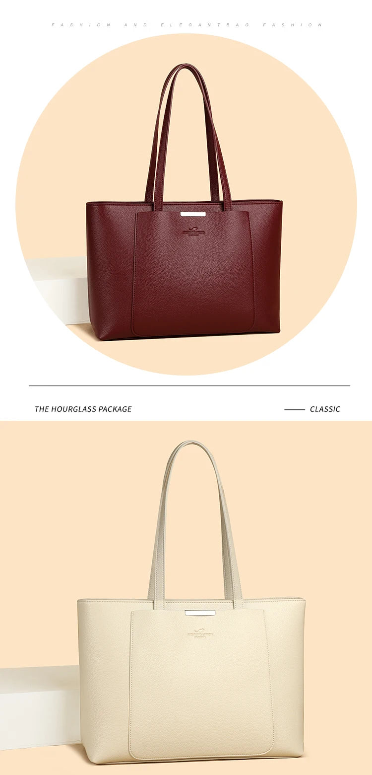 High Quality Leather Shoulder Crossbody Messenger Tote Bag Large Handbag Purses Genuine Brand Luxury Designer Women Bags