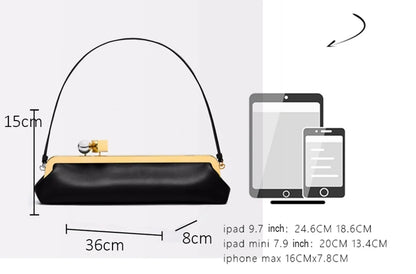 Women Long Armpits Clutch Bag With Removable Shoulder Strap Fashionable Party Bag Luxury Designer Clip Handbag Purses For Ladies