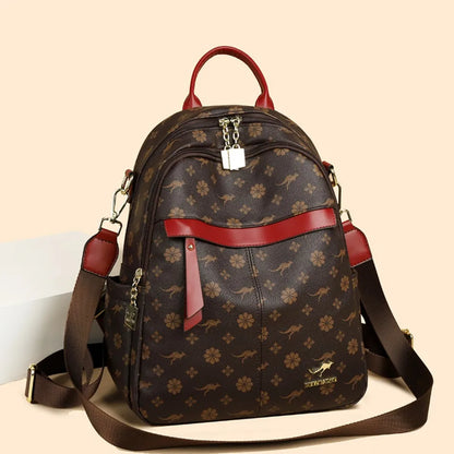 New Classical Fashion High Quality Soft Leather Travel Backpack Women Large Capacity Luxury Shoulder Bags School Bag Backpacks