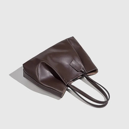 CLIP TOTE BAG, Women's Fashion Luxury Handbag Design, Pure Color Contracted and Single Shoulder Bag, Senior PU Leather Handbags