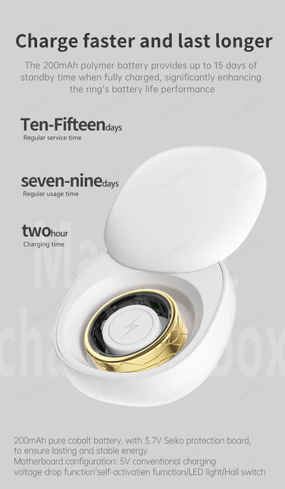 2026 Smart Ring Health and Sleep Tracker Heart Rate Blood Oxygen Monitor Brush Video 5ATM Waterproof Multi Sports Men Women Ring