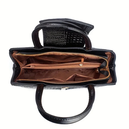 Fashionable Ladies Handbag Soft PU Leather Polyester Lining Zipper Closure Shoulder Bag Essential for Commuting Mothers Day Gift
