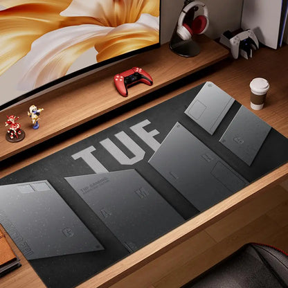 HYBXAXC Black TUF Gaming Mouse Pad XXL Gaming Accessories Office Gamer Keyboard DeskMat Non-Slip Laptop Notebook Rubber Mousepad