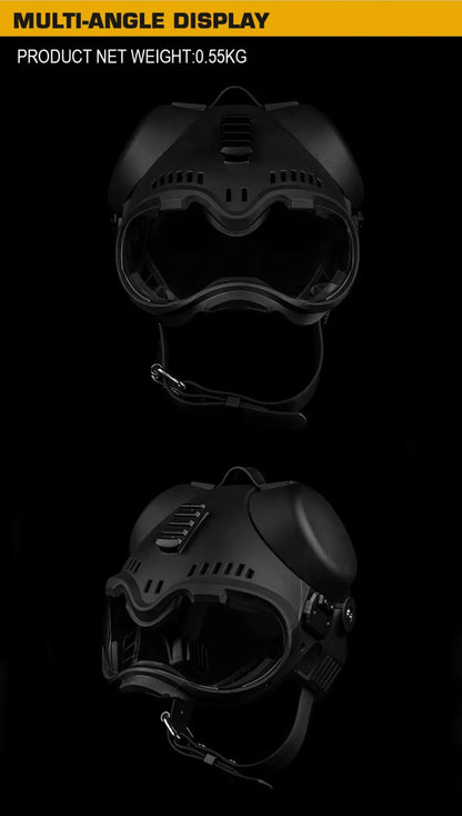 ATUBAN Tactical Dog Military Hunting Training K9 Helmet, Large Dog Patrol Dogs Sheepdog Pet Motorcycle Protective Helmet Goggles
