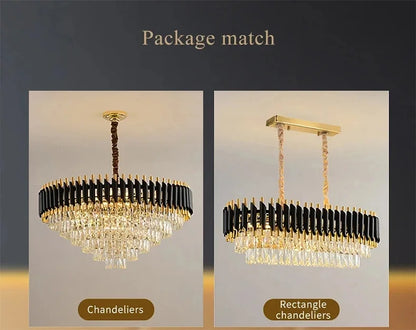 Luxury Crystal Pendant Lamp Lustre Home Decor Ceiling Chandelier Modern Dining Room Kitchen Bedroom Living Room Hanging Lights