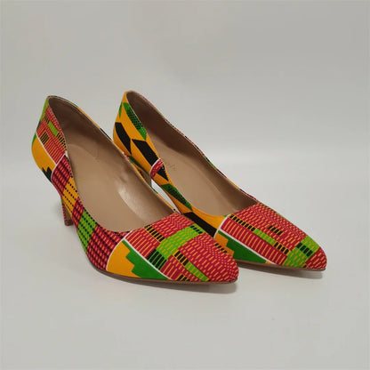 Fashion African Women Wedding Party Wax Shoes and Bag to Match Nigeria Ankara Style Print Shoes Bag Set F1110-1