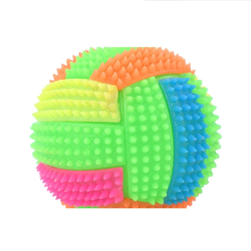Dog Chew Toys for Small to Large Breed Dogs Squeak Glowing Balls Non-Toxic Rubber for Puppy Clean Teeth Relieve Boredom