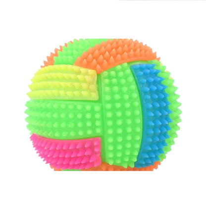 Dog Chew Toys for Small to Large Breed Dogs Squeak Glowing Balls Non-Toxic Rubber for Puppy Clean Teeth Relieve Boredom