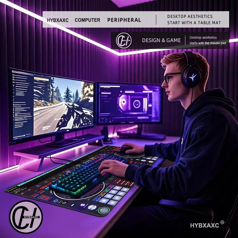 HYBXAXC gaming computer easy to operate rubber mousepad laptop radio controller workbench keyboard pad deskpad
