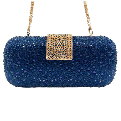 XIYUAN Women Green Crystal Evening Clutch Bag Glittering Purple Rhinestone Handbag Wedding Party Purse Full-diamond Bridal Bags