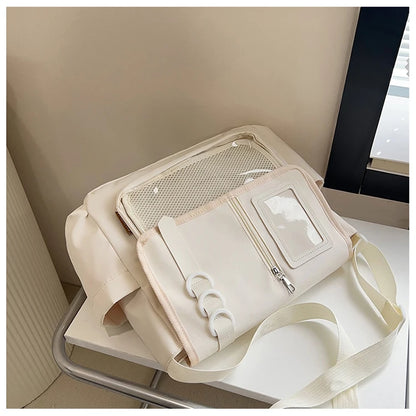 Y2K Japanese Harajuku School Bags for Girls New Transparent Itabag Crossbody Bag DIY Badges Display Plate Ita Bag