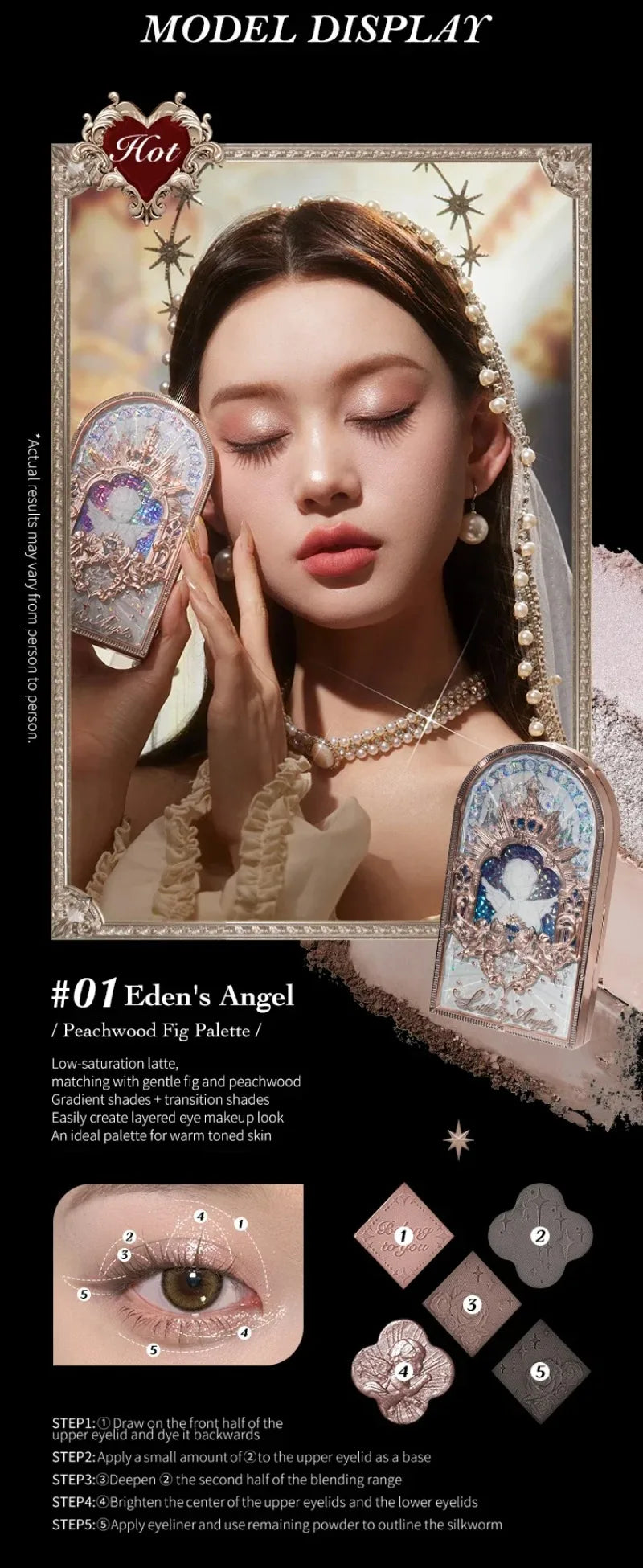 Flower Knows Little Angel Eyeshadow Palette Hand Mirror Brush Set Delicate Matte Glow Shimmer Flowerknows Edens Angel Eyeshadows