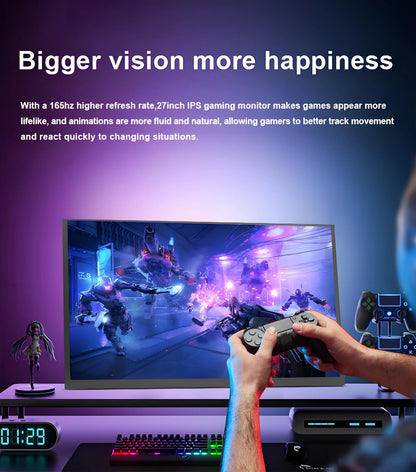 SIBOLAN 27 inch 165Hz Portable Monitor 2K 2560*1440P IPS Gaming Second Screen with USB C HDMI Port for PC Laptop PS5 Switch