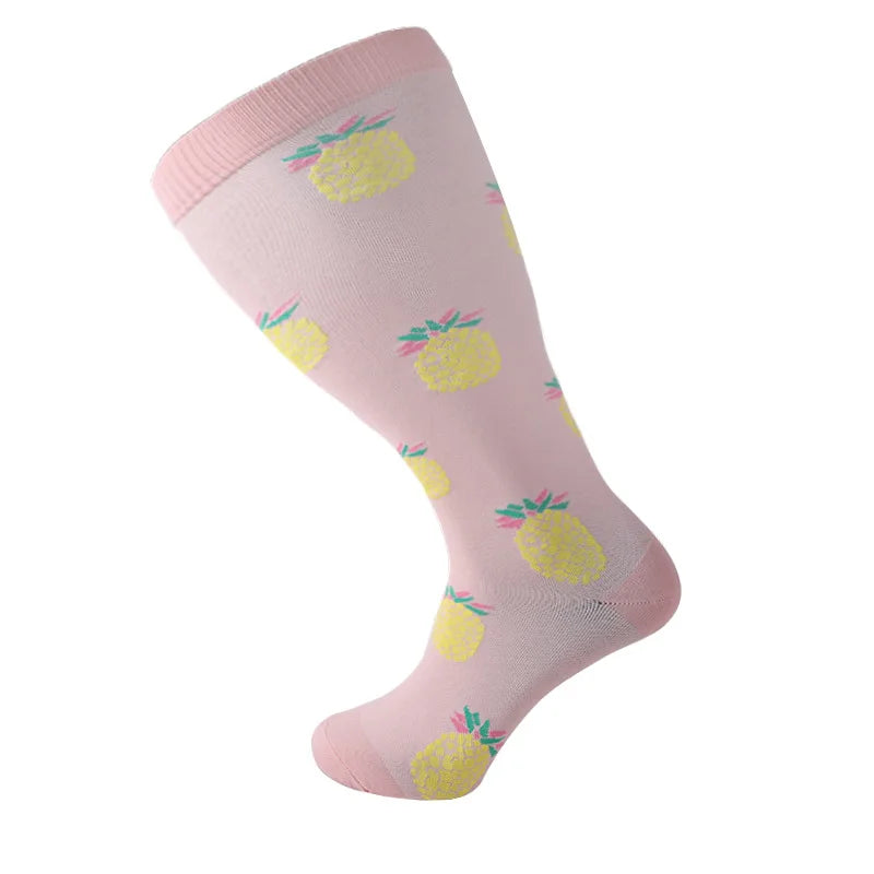 1Pair Plus Size 2XL-7XL New Compression Socks Unisex Wide Calf Knee High Compression Stockings Support for Circulation Nurses