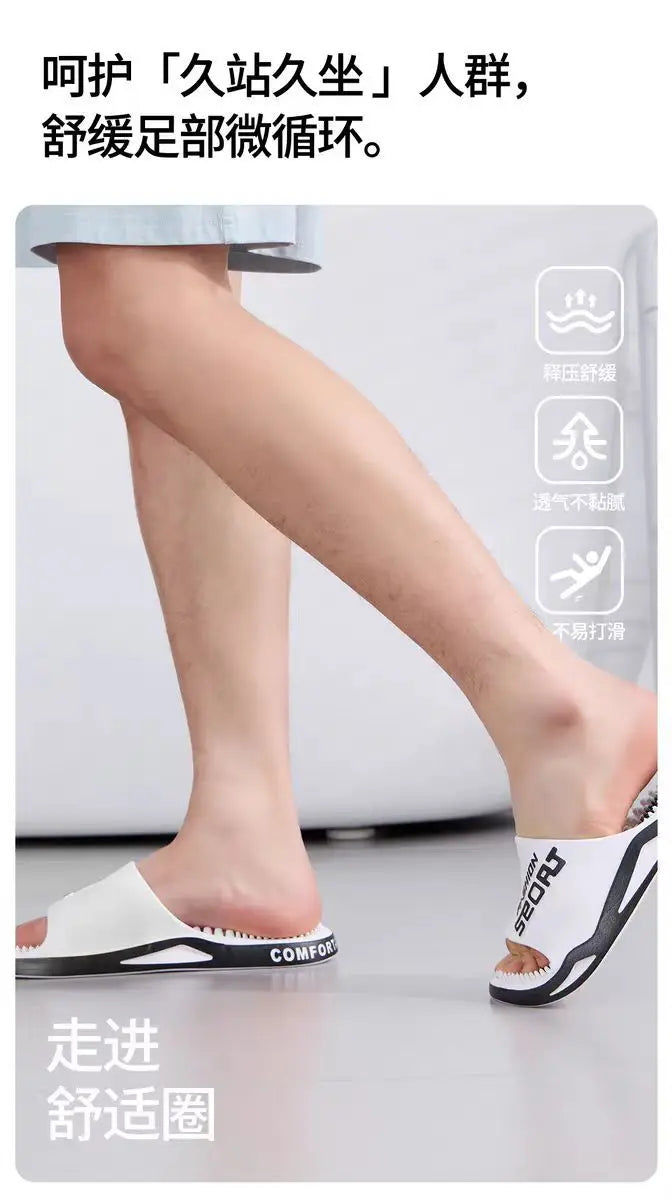 Couple massage slippers men's bathroom shower 2026 new acupoint foot therapy home indoor men's cool slippers summer