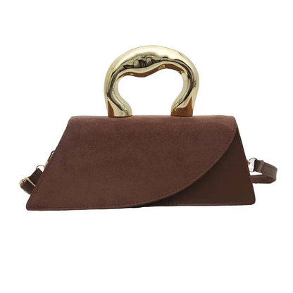 French Style Light Luxury Large Capacity, New Minimalist Design Casual Metal Hand-held Shoulder Crossbody Bags for Women