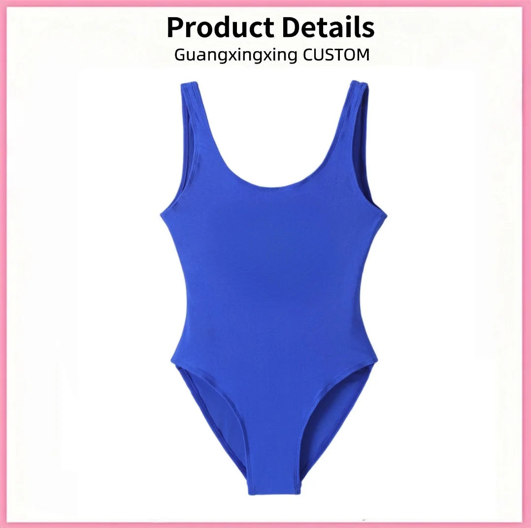 Women's new bikini swimsuit printed photo custom logo one-piece swimsuit.