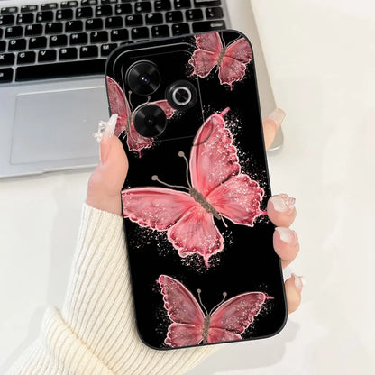 Casing For Redmi 13 Case 13 5G Cute Cat Fashion Luxury Flowers Silicone Shockproof Back Cover For Redmi 13 5G Phone Case Bumper