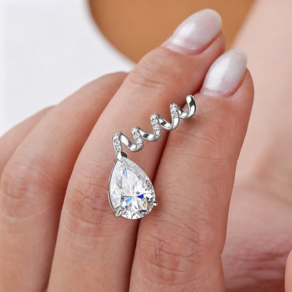 BXINY Full Moissanite WaterDrop Pendants Necklace 100% S925 Silver Detachable Pear Cut Diamond Collar Choker Women Gifts Jewelry