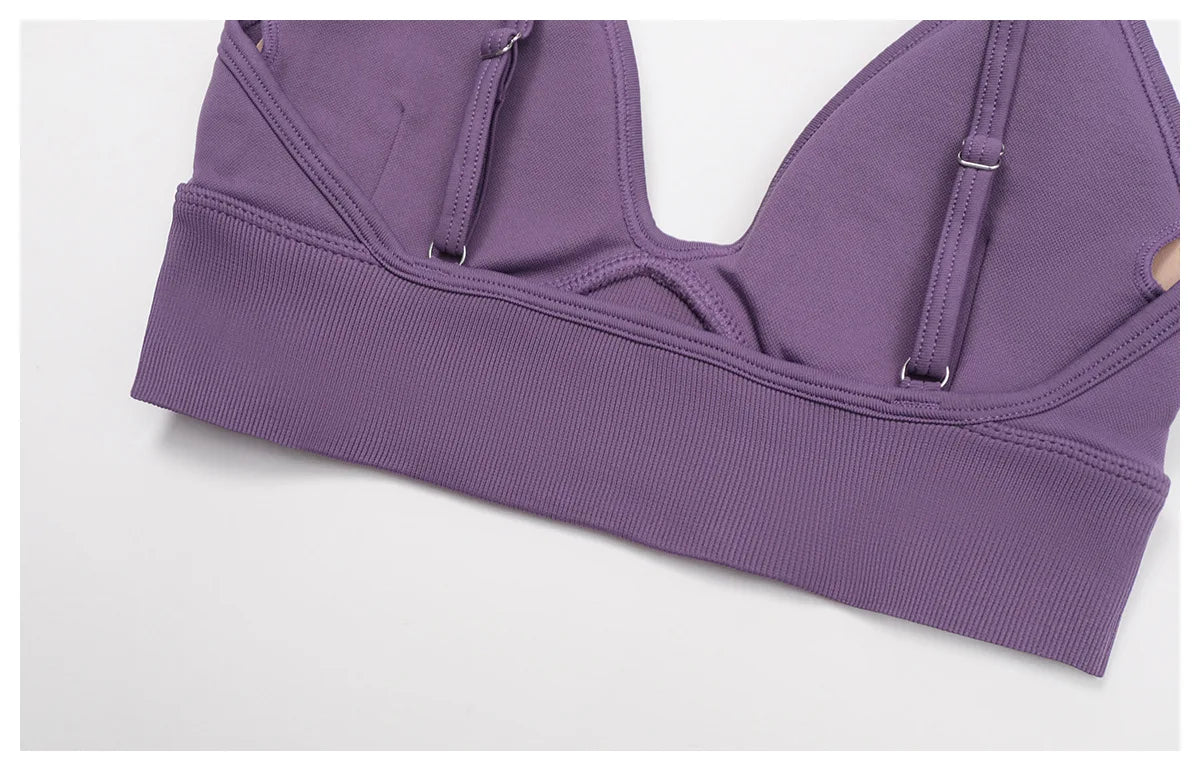 2/3PCS Seamless Sport Yoga Set Women's Breathable High Waist Fitness Sportwear Women Sports Underwear Set Gym Workout Clothes