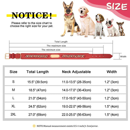 Custom Leather Dog Collar Accessories Personalized ID Tag Nameplate Collars For Small Medium Large Dogs French Bulldog Pitbull