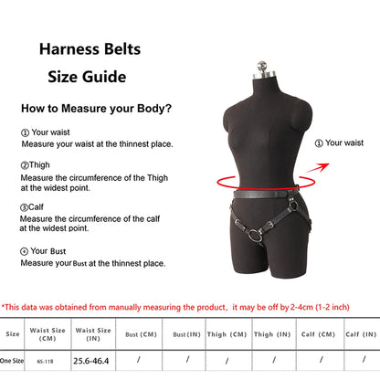 Punk Gothic Adjustable PU Leather Waist and Thigh Harness Strap for Men, Trendy Decor Accessory for Holiday Carnival and Street