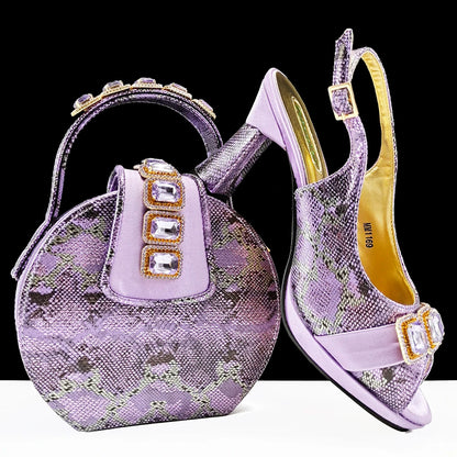 doershow High Quality African Style Ladies Shoes And Bags Set Latest orange Italian Shoes And Bag Set For Party   SMM1-1