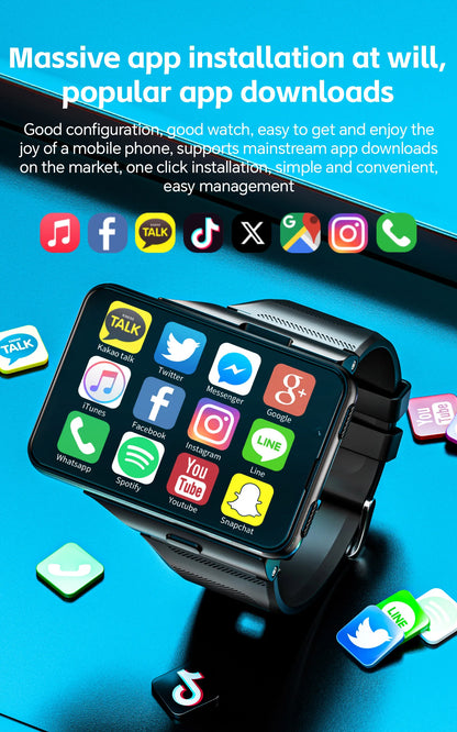 LOKMAT APPLLP MAX 4G Smart Watch Android 11 OS 6GB Ram 128GB Rom MTK6765 Octa Core CPU 2.88" Large Detachable Screen GPS Compass