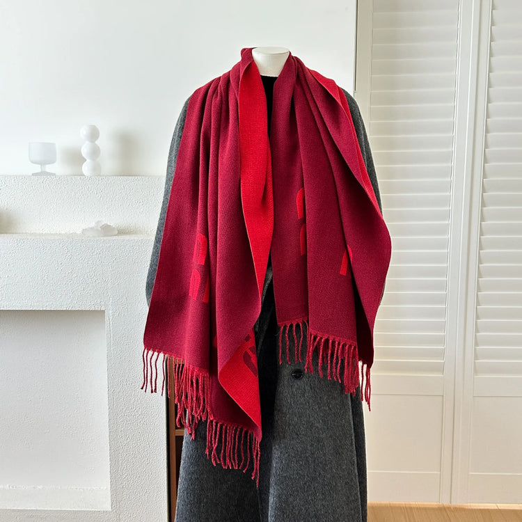 Women's  2025 Brand New Winter Thick Warm Cashmere Pashmina Wrap Scarf Fashion Travel Scarves With Tassel Daily Neck Wear