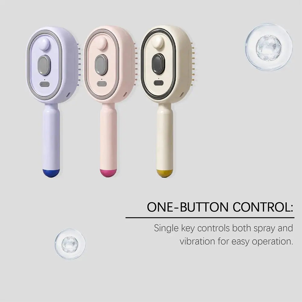 New Electric Hair Care Spray Massage Comb Self Cleaning Steam Essential Oil Brush Hair Oil Applicator Scalp Massager For Women