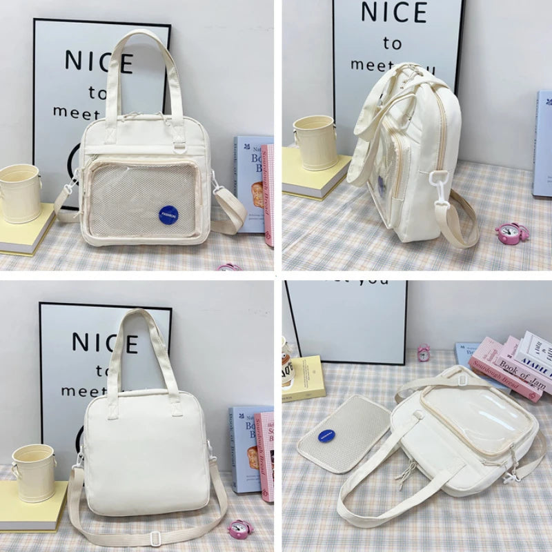 Japanese Style Kawaii Itabag For Dolls Large Handbags New Nylon School Bags For Teenage Girls Tote Shoulder Bag JK Crossbody Bag